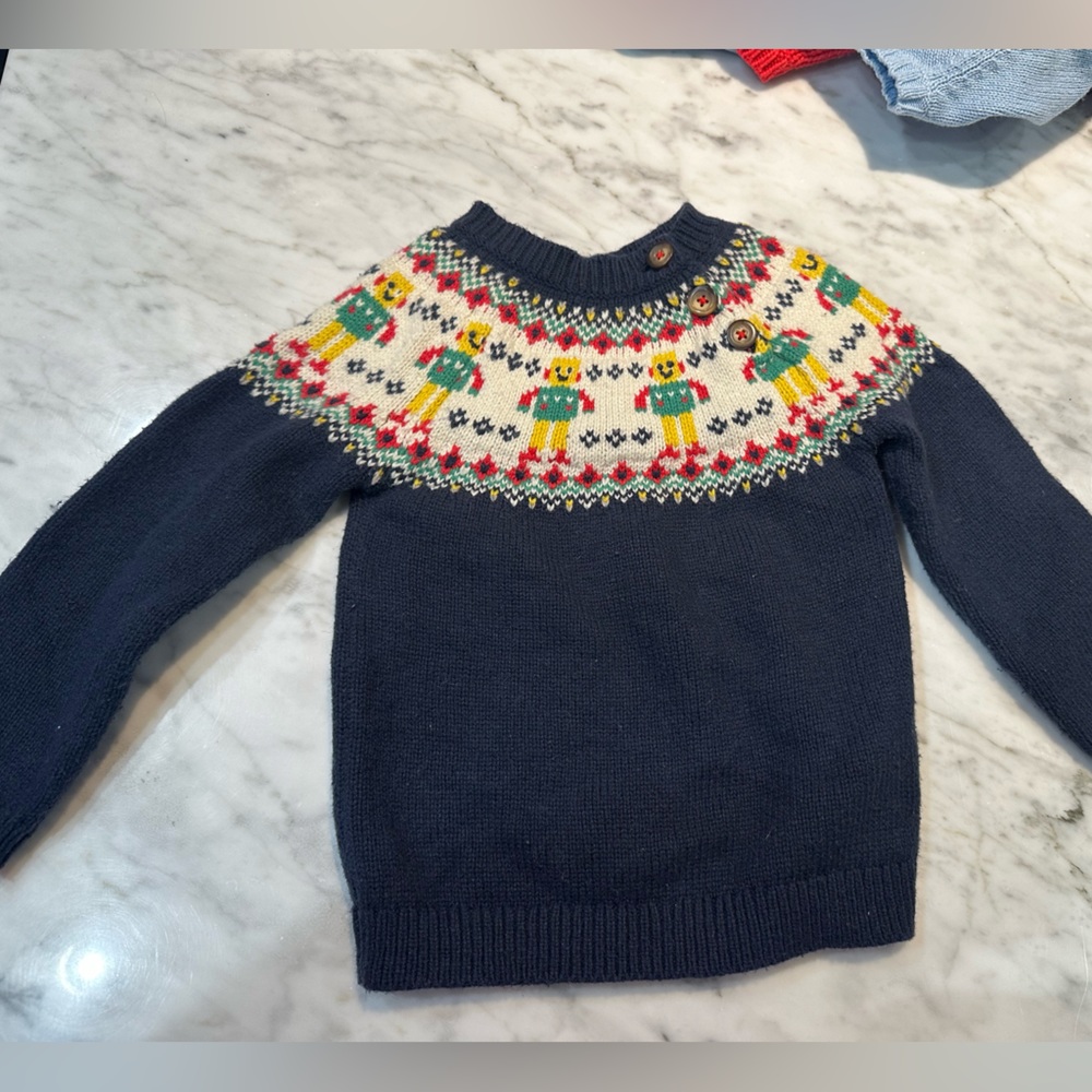 Baby Boden Knit Robert Fair Isle Sweater